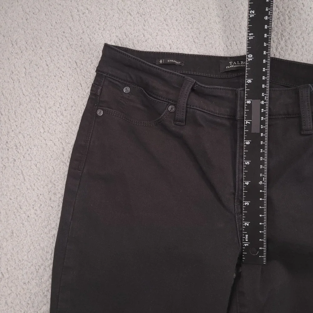 TALBOTS Jeans Size 4 Straight Leg Flawless Five-Pocket Black Denim 28x30